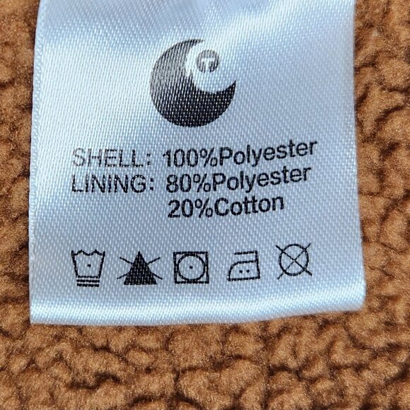 Men's Tuaova Hoodie Brown Quarter Zip Fleece Lined Size M No Hood Drawstring - Picture 8 of 9